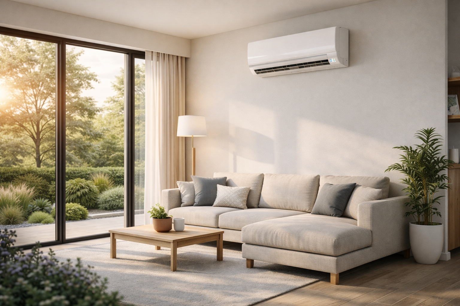 Sistema de ar condicionado moderno em ambiente interior